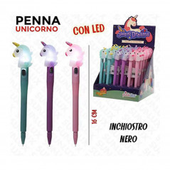Penna con LED - Unicorno